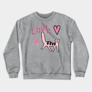 I LOVE PINK, PINK CAT Crewneck Sweatshirt